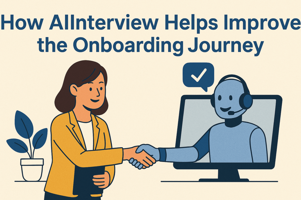 HR working with AI to improve employee onboarding process and onboarding experience after recruitment.