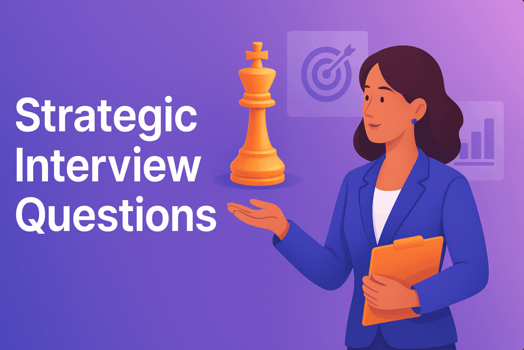 Recruiter evaluating candidate with strategic interview questions to test analytical and business thinking